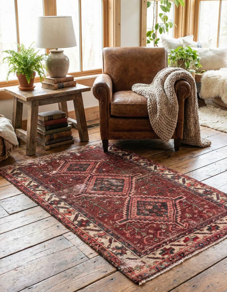 Detail image of 3' 5 x 5' 7  Hand Knotted Ultra Vintage Persian Wool Rug