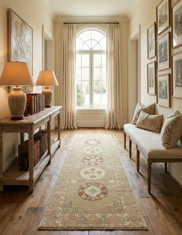 3' x 9' 4 Hand Knotted Khotan Ziegler Oriental Runner Rug