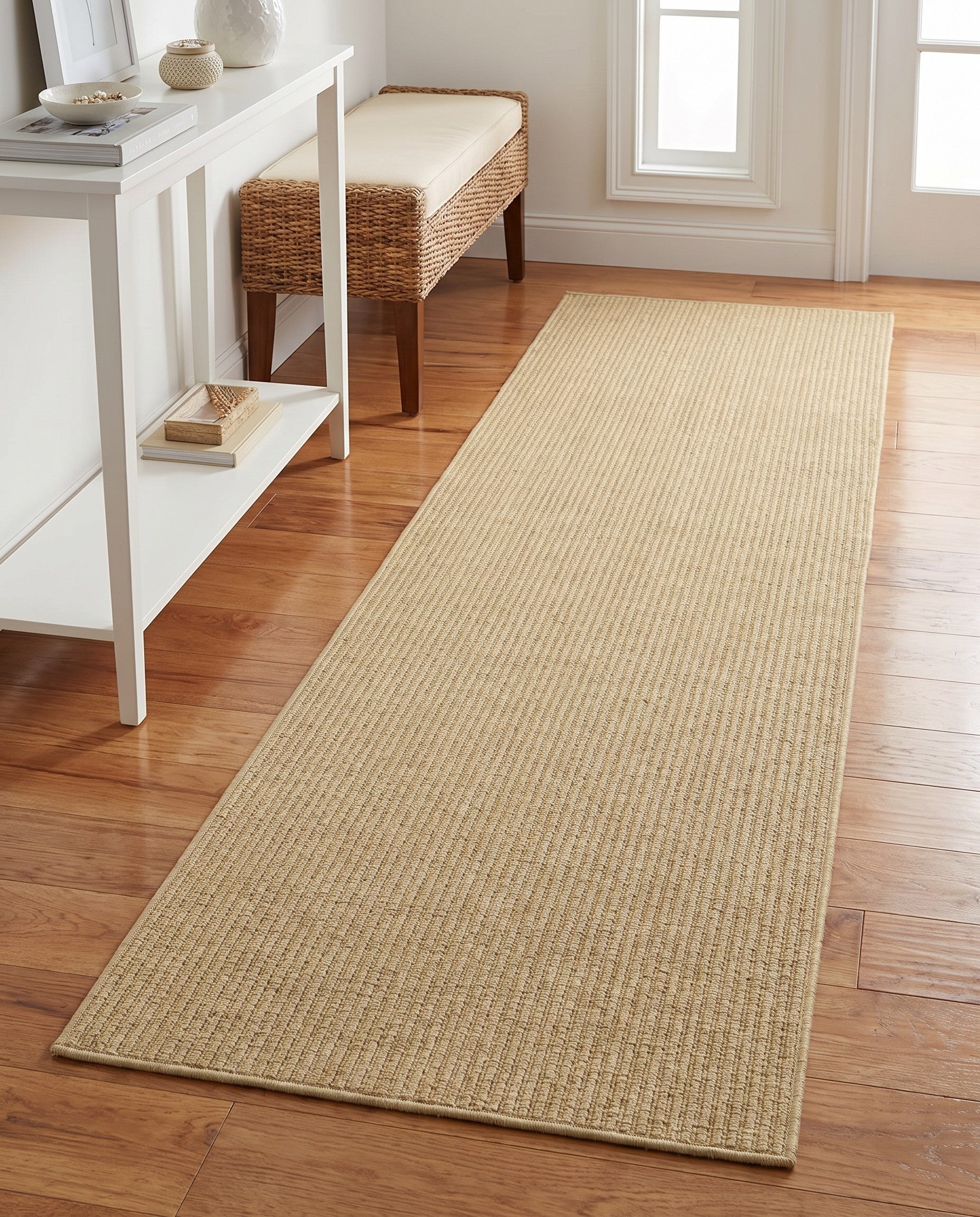 Green Monochromatic Bouclee Runner Rug