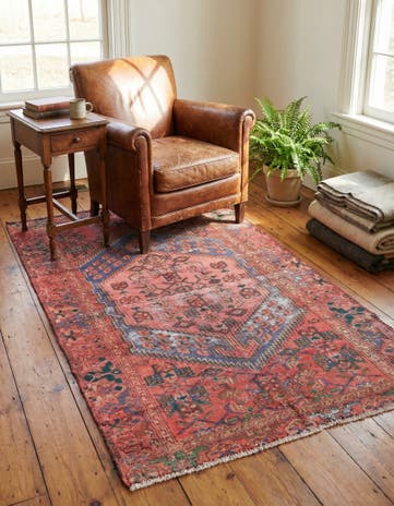 4' x 6' 10 Hand Knotted Ultra Vintage Persian Wool Rug