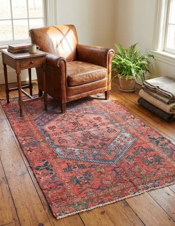 4' x 6' 10 Hand Knotted Ultra Vintage Persian Wool Rug