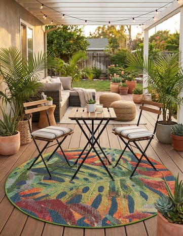 Easy-Clean Baja Indoor / Outdoor Round Rug