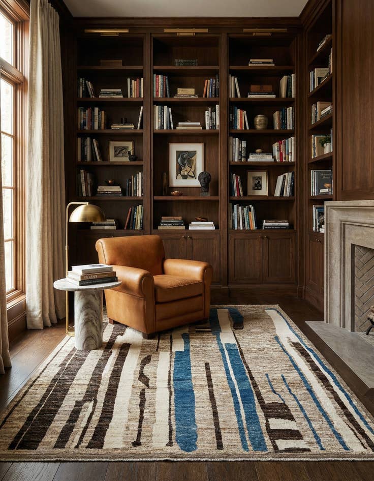 Detail image of 9' 1 x 12' 2  Hand Knotted Beni Marok Rug