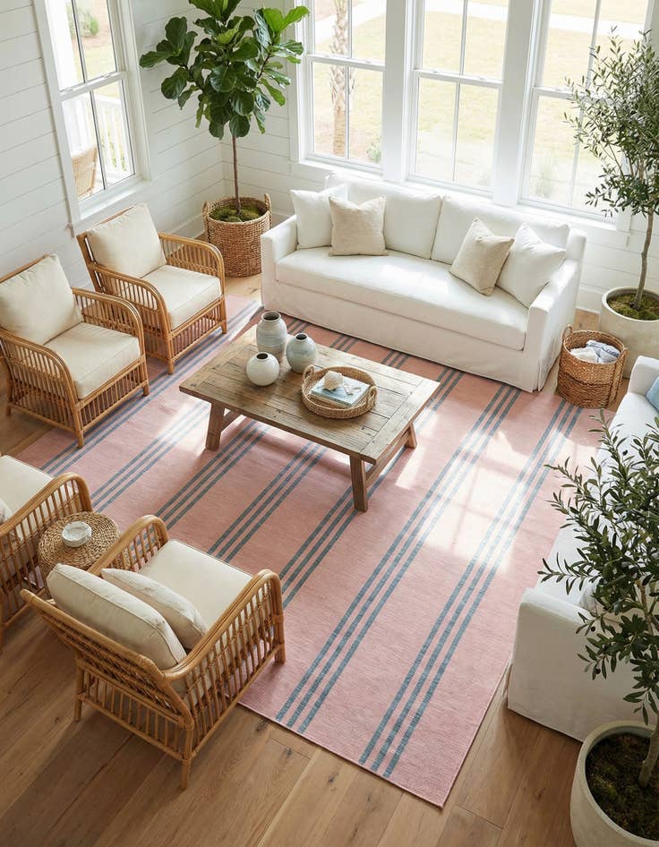 Detail image of 13' x 13'  Washable Jill Zarin Anguilla Indoor / Outdoor Square Rug