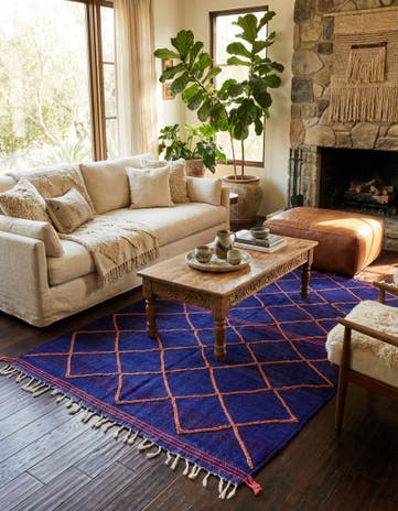 6' 7 x 10' Hand Knotted Moroccan Wool Rug