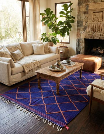 6' 7 x 10' Hand Knotted Moroccan Wool Rug
