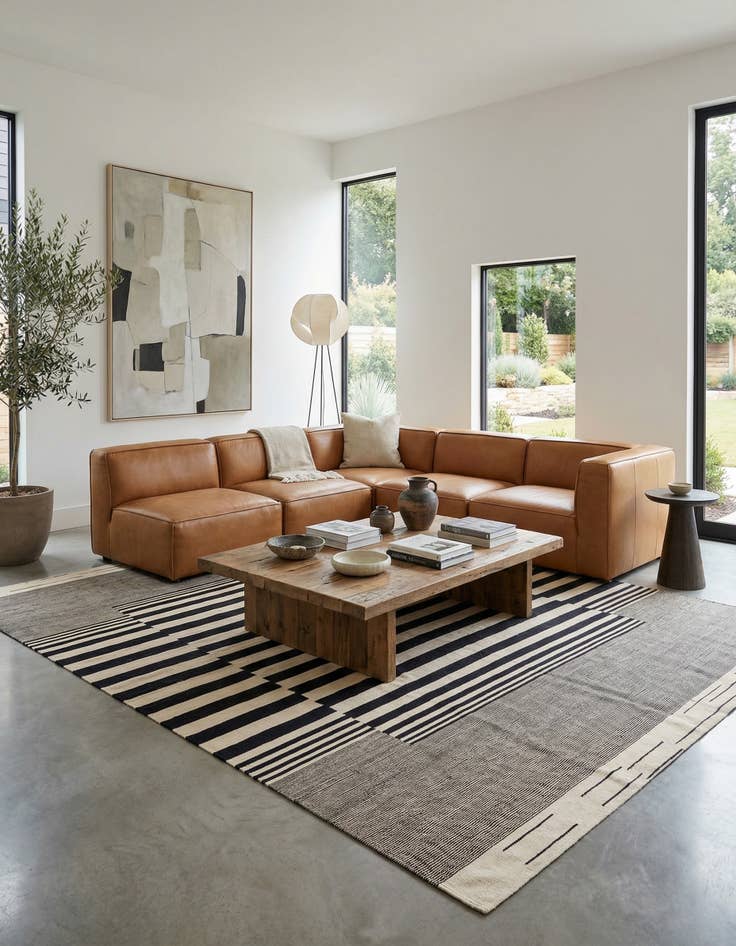 Detail image of 7' x 9' 7  Hand Woven Kilim Modern Wool Rug