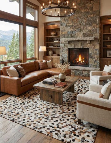 8' x 10' Cowhide Leather Rug
