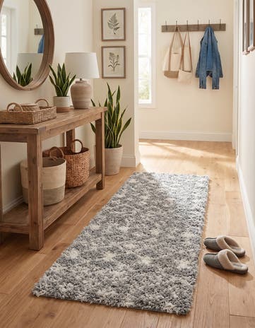 2' x 7' Moroccan Trellis Shag Runner Rug
