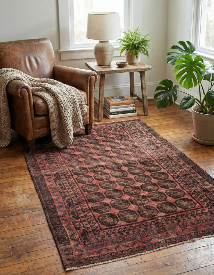 Detail image of 3' 9 x 6' 2  Hand Knotted Ultra Vintage Persian Wool Rug