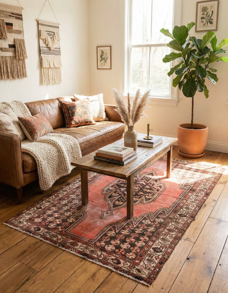 Detail image of 4' 2 x 6' 1  Hand Knotted Ultra Vintage Persian Wool Rug