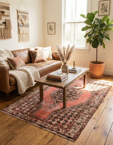 4' 2 x 6' 1 Hand Knotted Ultra Vintage Persian Wool Rug
