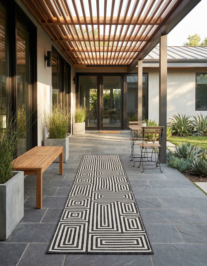 2' 7 x 12' Easy-Clean Modern Indoor / Outdoor...