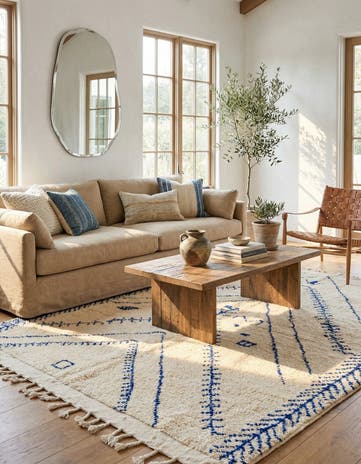 5' 5 x 8' Hand Knotted Moroccan Wool Rug