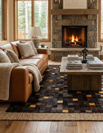 5' 2 x 8' Cowhide Stocks Rug
