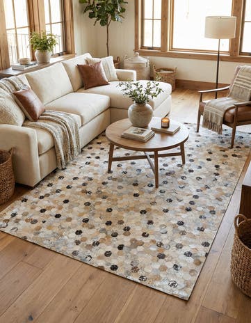 5' 3 x 7' 6 Cowhide Stocks Rug