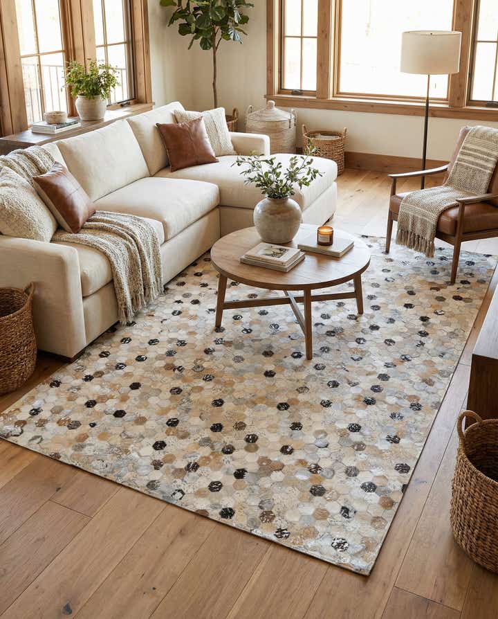 5' 3 x 7' 6 Cowhide Stocks Rug