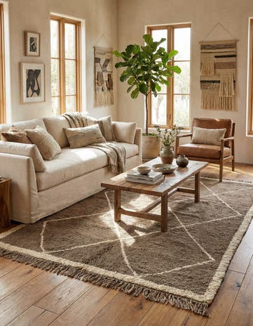 5' x 9' Hand Knotted Moroccan Wool Rug