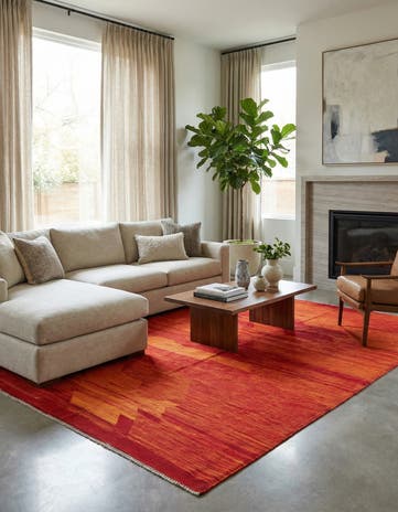 6' 10 x 9' 8 Hand Woven Kilim Modern Wool Rug