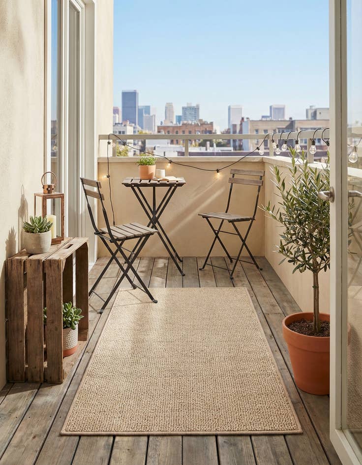 Detail image of 2' x 3'  Washable Solid Indoor / Outdoor Rug