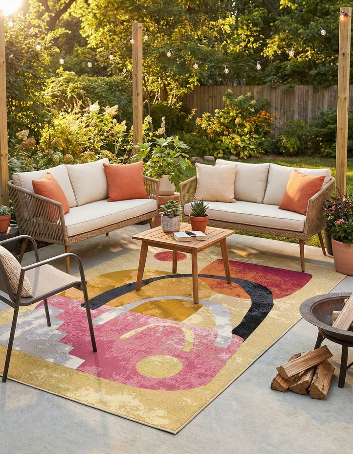 6' x 9' Easy-Clean Modern Indoor / Outdoor...