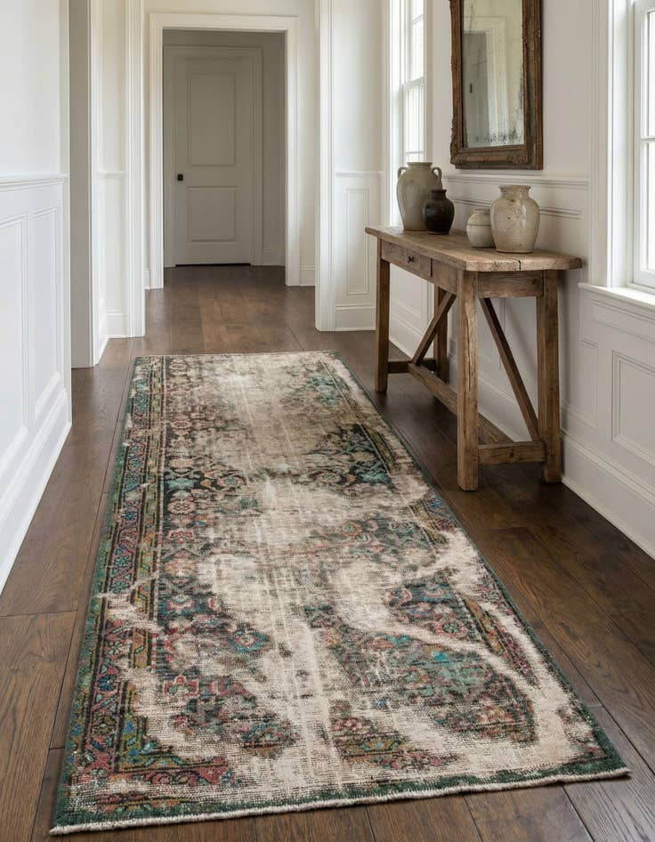 Detail image of 2' 9 x 6' 4  Hand Knotted Ultra Vintage Persian Wool Runner Rug