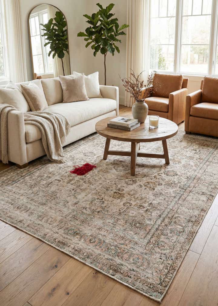 7' 3 x 10' 10 Hand Knotted Ultra Vintage Persian Wool Rug