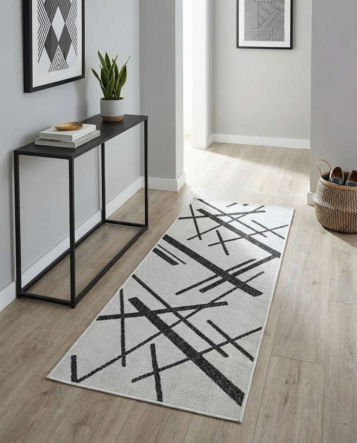 2' x 5' 3 Easy-Clean Modern Indoor / Outdoor Runner Rug