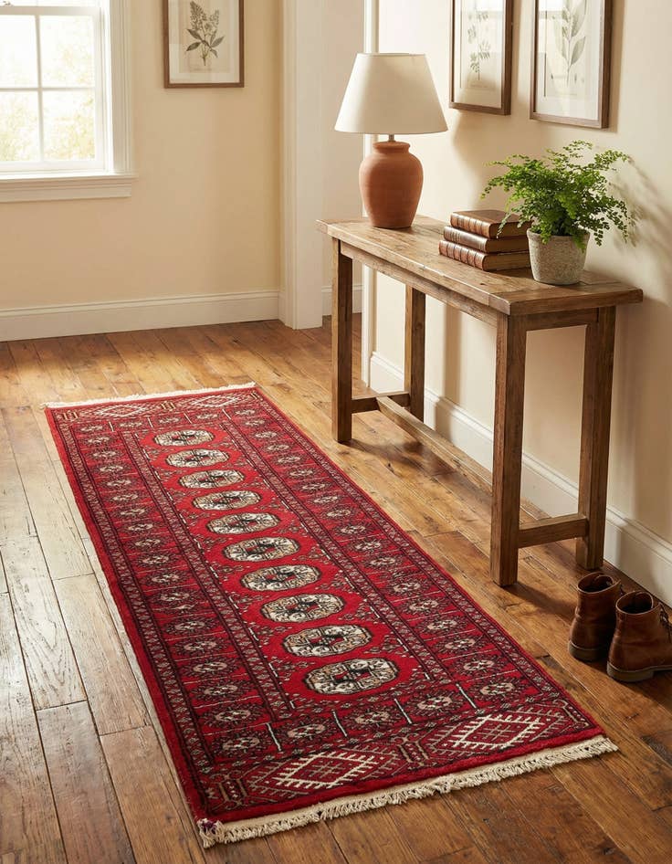 Detail image of 2' 3 x 4' 7  Hand Knotted Afghan Akhche Wool Runner Rug