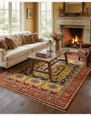 5' x 6' 8 Hand Knotted Kazak Rug