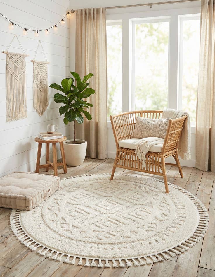 Detail image of  5' 3 x 5' 3 Boho Round Rug