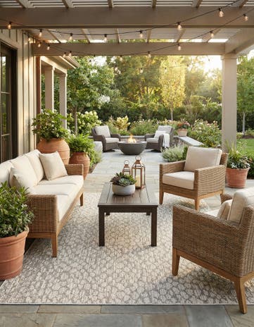 6' 1 x 9' Easy-Clean Safari Indoor / Outdoor Rug