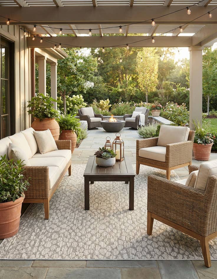 Detail image of 6' 1 x 9'  Washable Safari Indoor / Outdoor Rug