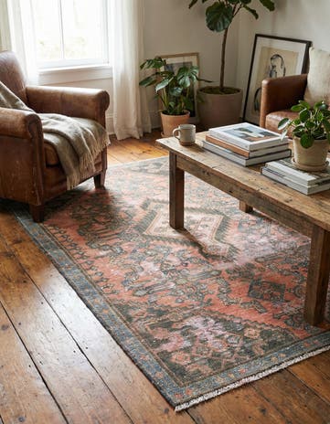 3' 7 x 5' 7 Hand Knotted Ultra Vintage Persian Wool Rug