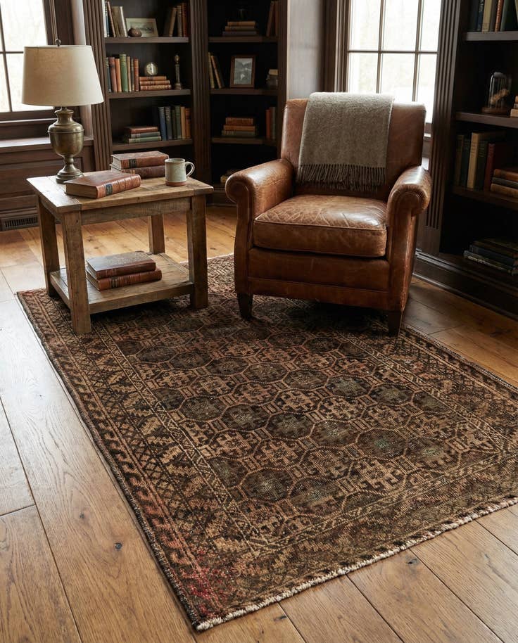 Detail image of 2' 9 x 4' 9 Hand Knotted Ultra Vintage Persian Wool Rug