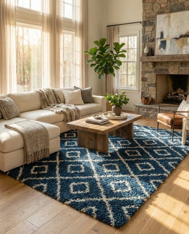  10' 8 x 14' Lattice Shag Rug