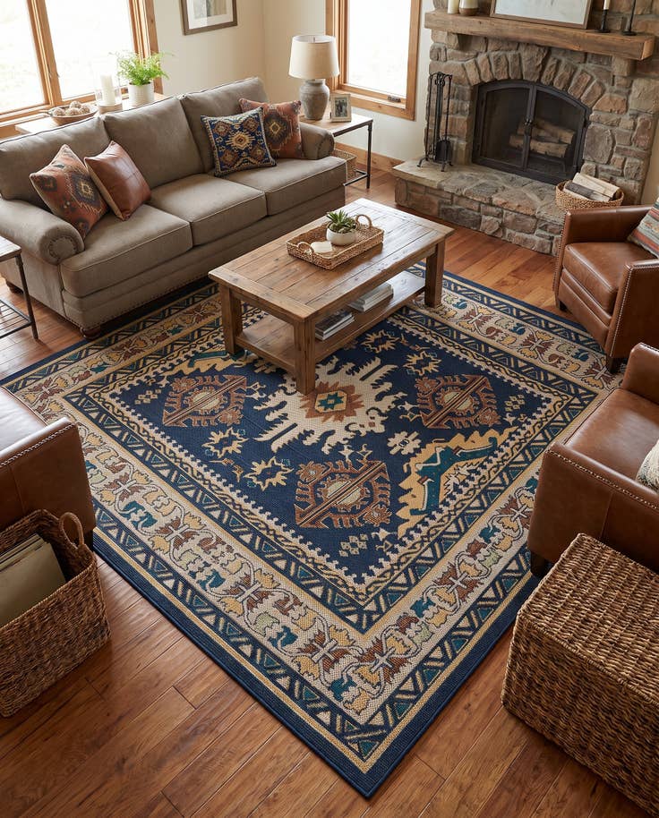 Detail image of 7' 10 x 7' 10 Easy-Clean Baja Indoor / Outdoor Square Rug