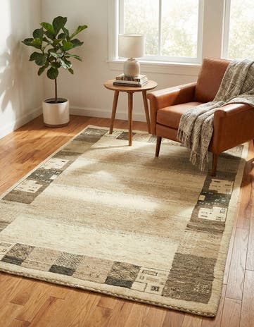 3' 10 x 6' 2 Hand Knotted Kashkuli Gabbeh Wool Rug