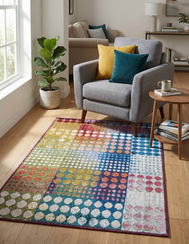 Detail image of 2' x 3'  Washable Modern Indoor / Outdoor Rug
