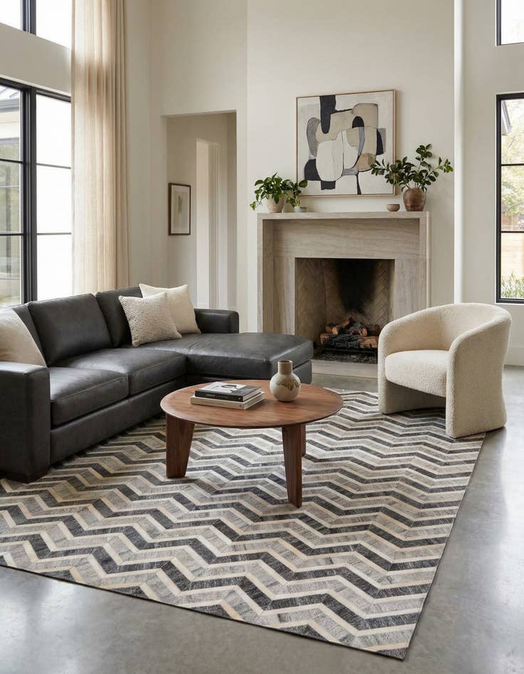 Detail image of 5' 2 x 7' 10 Cowhide Rug