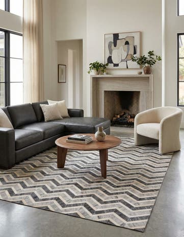 5' 2 x 7' 10 Cowhide Rug