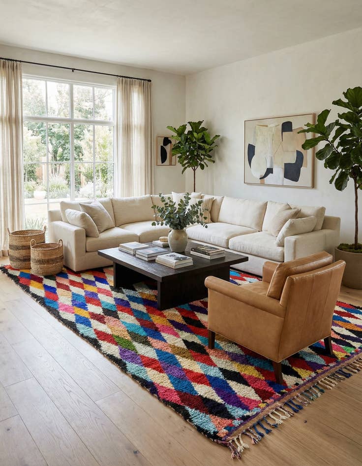 Detail image of 6' x 13' 8  Hand Knotted Moroccan Wool Runner Rug