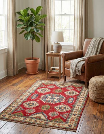 2' 8 x 4' Hand Knotted Kazak Rug