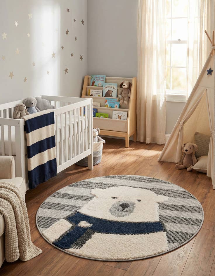 Detail image of 3' x 3' Whimsy Kids Round Rug