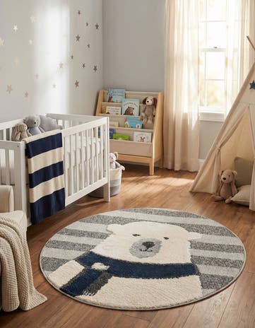 3' x 3' Whimsy Kids Round Rug