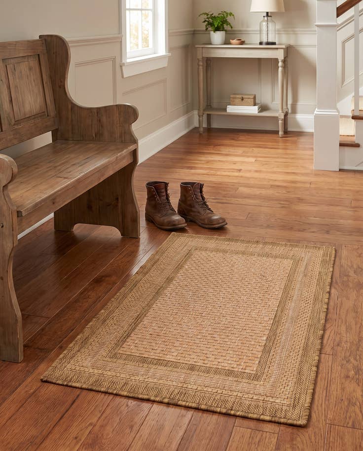 Detail image of 2' 2 x 3' Easy-Clean Border Indoor / Outdoor Rug