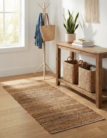2' x 4' 1 Hand Woven Palm Beach Jute Runner Rug