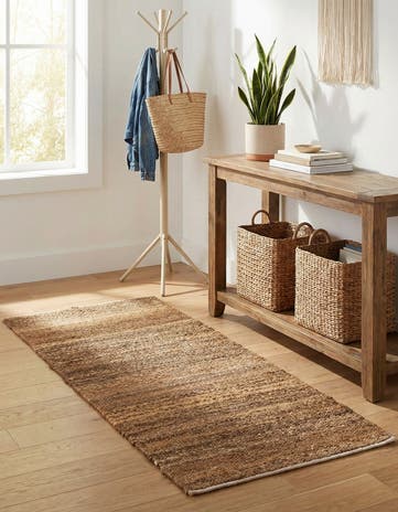 2' x 4' 1 Hand Woven Palm Beach Jute Runner Rug