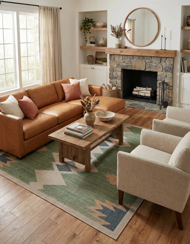 Detail image of  10' x 10'  Washable Baja Indoor / Outdoor Square Rug