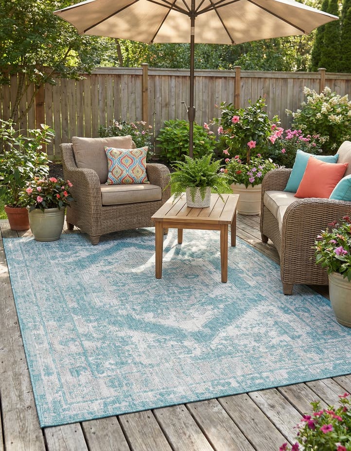 5' 3 x 8' Easy-Clean Traditional Indoor / Ou...